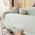 Jacquard Ice Silk Sofa Throw Cover with Gold Trim, Summer Cooling Couch Slipcover