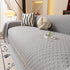 Jacquard Ice Silk Sofa Throw Cover with Gold Trim, Summer Cooling Couch Slipcover