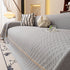 Jacquard Ice Silk Sofa Throw Cover with Gold Trim, Summer Cooling Couch Slipcover