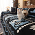 Boho Chic Woven Throw Blanket for Couch, Washable Couch Cover for Pets, Dogs, Cats