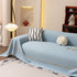 Jacquard Ice Silk Sofa Throw Cover with Gold Trim, Summer Cooling Couch Slipcover