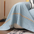 Jacquard Ice Silk Sofa Throw Cover with Gold Trim, Summer Cooling Couch Slipcover