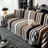 Striped Chenille Sofa Throw Covers, Boho Style Cozy Couch Protector Blanket