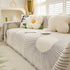 Geometric Radial Striped L-Shape Sofa Cover: Thick, Reversible Furniture Blanket for Kids and Pets