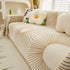 Geometric Radial Striped L-Shape Sofa Cover: Thick, Reversible Furniture Blanket for Kids and Pets