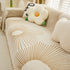 Geometric Radial Striped L-Shape Sofa Cover: Thick, Reversible Furniture Blanket for Kids and Pets