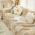 Geometric Radial Striped L-Shape Sofa Cover: Thick, Reversible Furniture Blanket for Kids and Pets