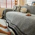 Reversible Herringbone Sofa Cover, 2-in-1 Classic British Throw Blanket for Couch