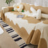 Chenille Minimalist Wavy Sofa Throw Cover, Cozy Blankets for Couch, Machine Washable Couch Protector