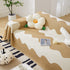 Chenille Minimalist Wavy Sofa Throw Cover, Cozy Blankets for Couch, Machine Washable Couch Protector