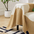 Chenille Minimalist Wavy Sofa Throw Cover, Cozy Blankets for Couch, Machine Washable Couch Protector