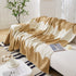 Chenille Minimalist Wavy Sofa Throw Cover, Cozy Blankets for Couch, Machine Washable Couch Protector