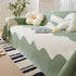 Chenille Minimalist Wavy Sofa Throw Cover, Cozy Blankets for Couch, Machine Washable Couch Protector