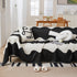 Chenille Minimalist Wavy Sofa Throw Cover, Cozy Blankets for Couch, Machine Washable Couch Protector