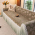 French Country Floral Sofa Cover with Ruffled Skirt, Farmhouse Decor for Living Room