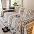 Bohemian Tufted Sofa Cover, Plush Fleece Throw Blanket with 3D Woven Aztec Stripes