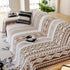 Bohemian Tufted Sofa Cover, Plush Fleece Throw Blanket with 3D Woven Aztec Stripes