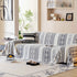 Bohemian Tufted Sofa Cover, Plush Fleece Throw Blanket with 3D Woven Aztec Stripes