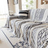 Bohemian Tufted Sofa Cover, Plush Fleece Throw Blanket with 3D Woven Aztec Stripes