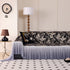 Elegant Botanical Sofa Cover with Pleated Tulle Skirt, Vintage Floral Couch Protector