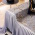 Elegant Botanical Sofa Cover with Pleated Tulle Skirt, Vintage Floral Couch Protector