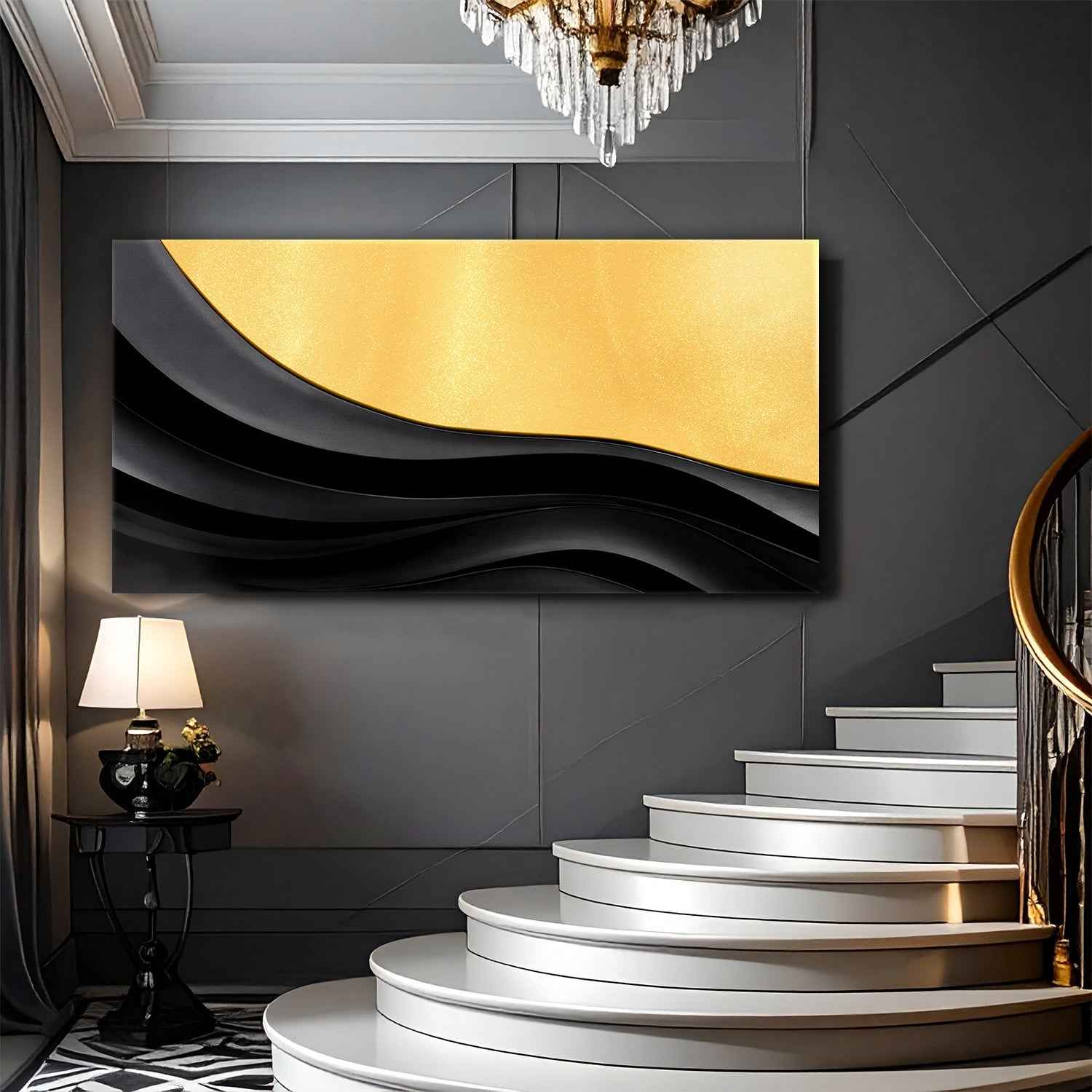 Black And Gold Minimalist Abstract VIII
