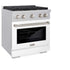 ZLINE 30"Gas Range, Convection Gas Oven , DuraSnow® White Matte, SGRS-WM-30