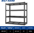 BILT HARD 46" W x 24" D x 72" H Heavy Duty Garage Shelving, 4-Tier Industrial Metal Shelving Units with Adjustable Shelf, Steel Utility Shelves for Warehouse, Garage, Black