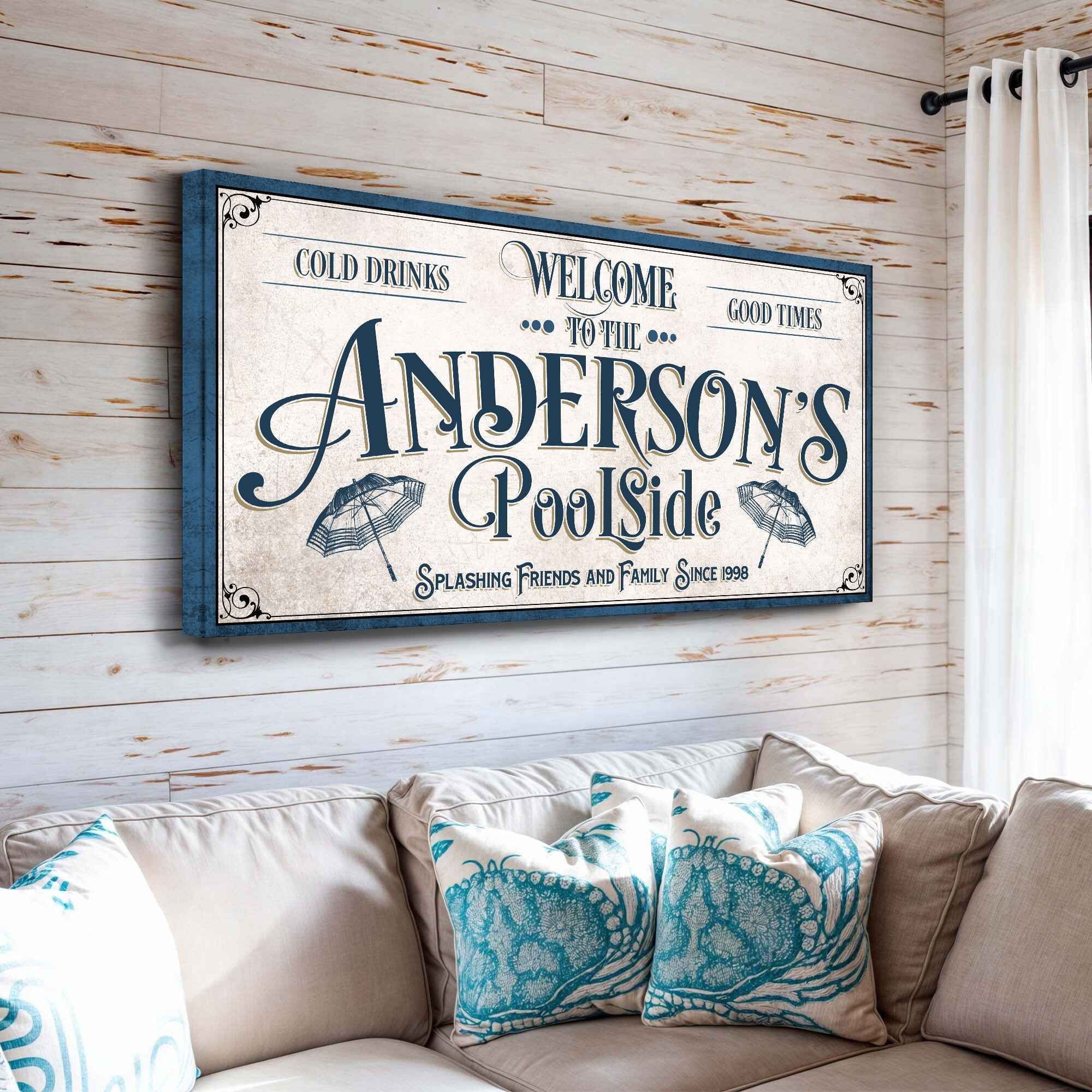 Personalized Pool Party Sign