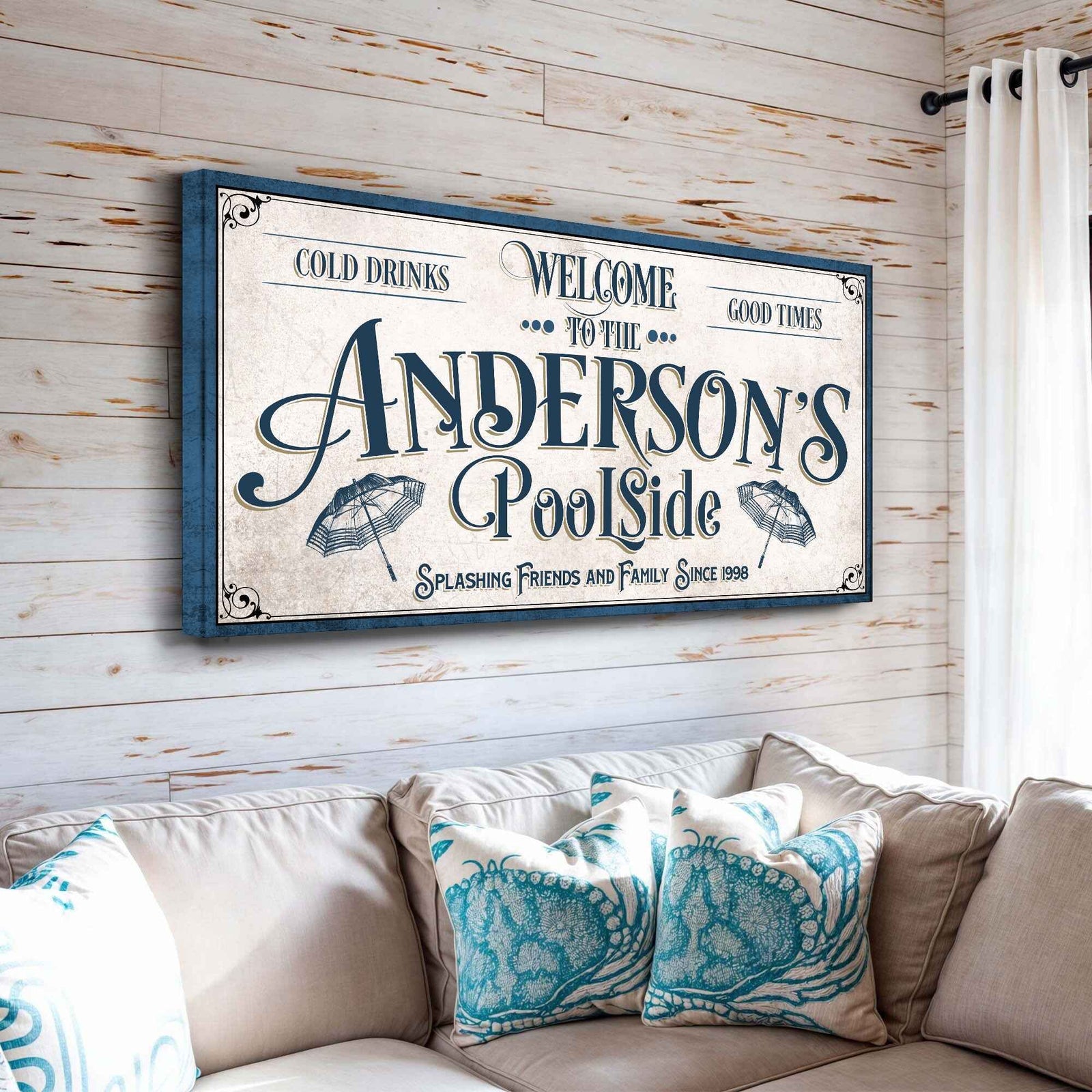 Personalized Pool Party Sign