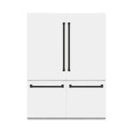 ZLINE 60" Autograph Edition French Door Refrigerator, Internal Water, Ice Dispenser, White Matte, Champagne Bronze Accents RBIVZ-WM-60-CB