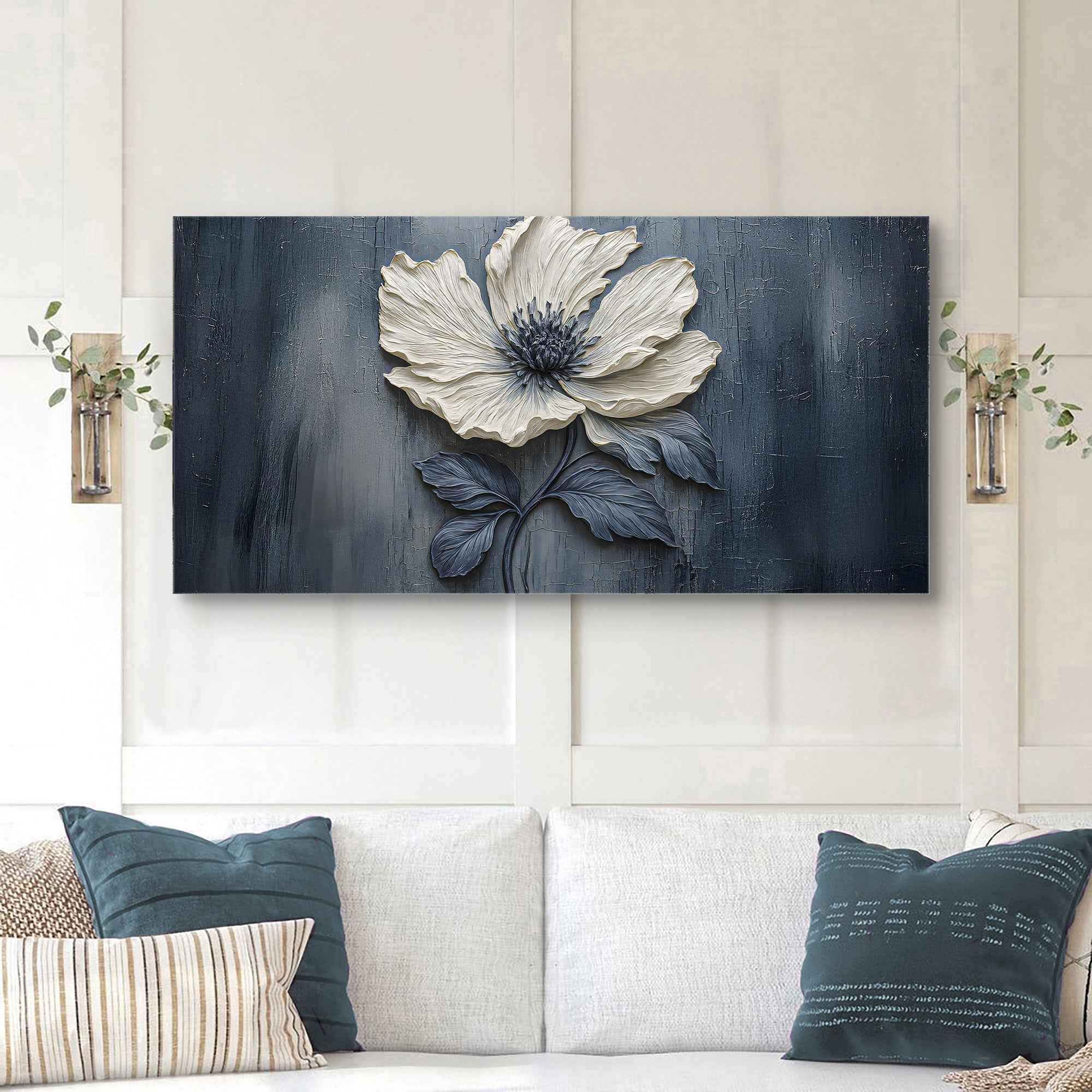 Floral Clay Relief Wall Art