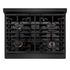 ZLINE 30" Paramount Gas Rangetop Black Stainless Steel Brass Burners SRTB-BR-30