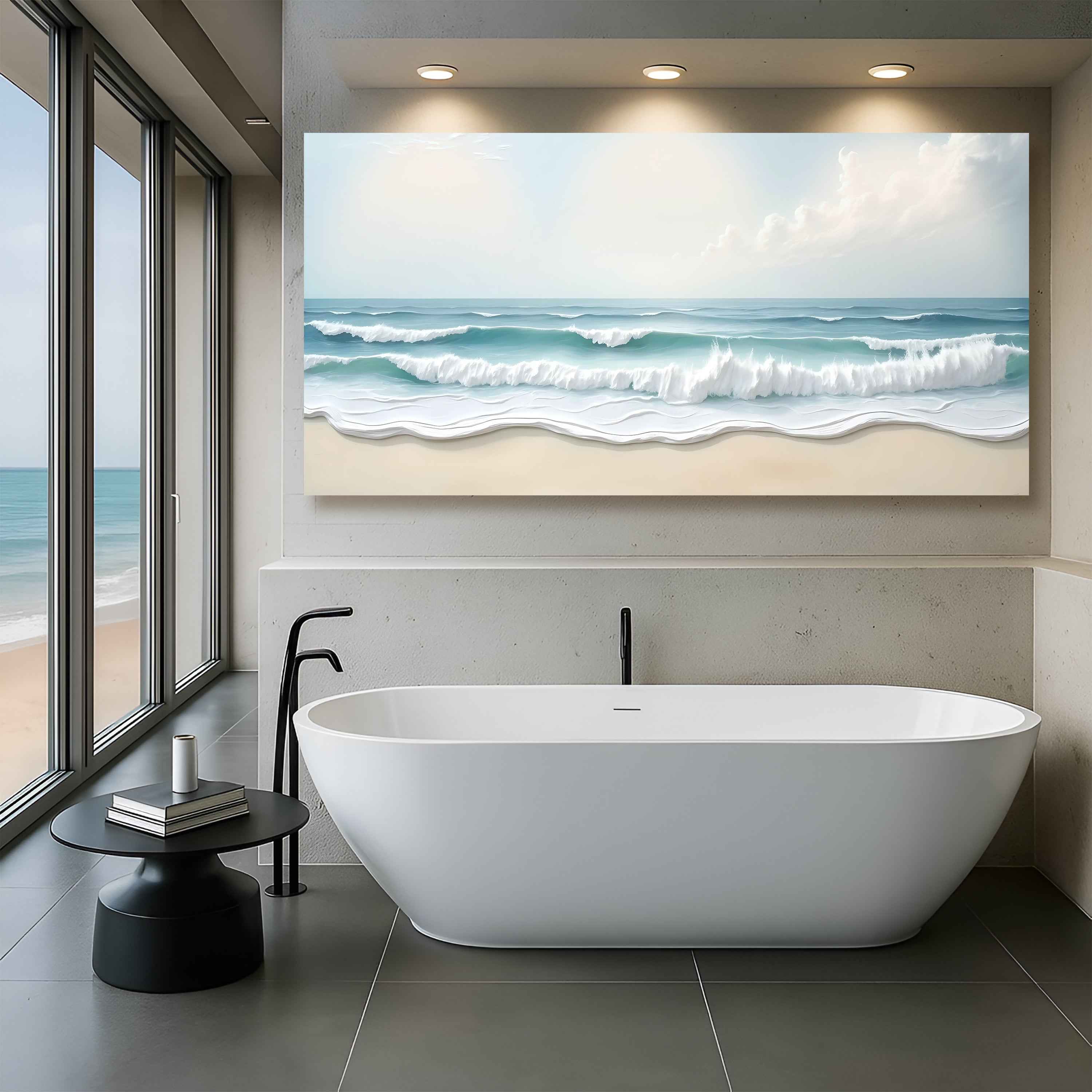 Serene Ocean Wave Coastal Wall Art XIV
