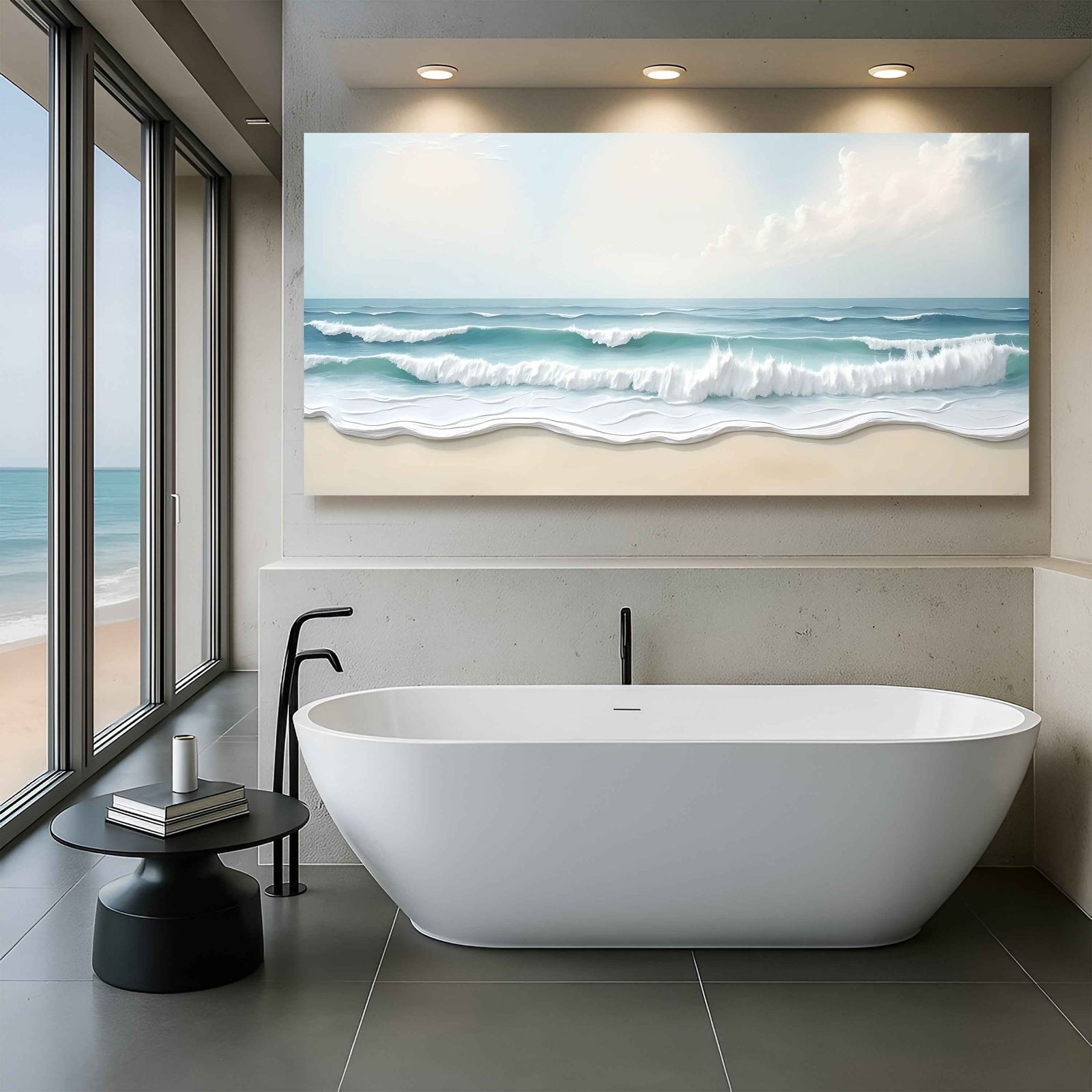 Serene Ocean Wave Coastal Wall Art XIV