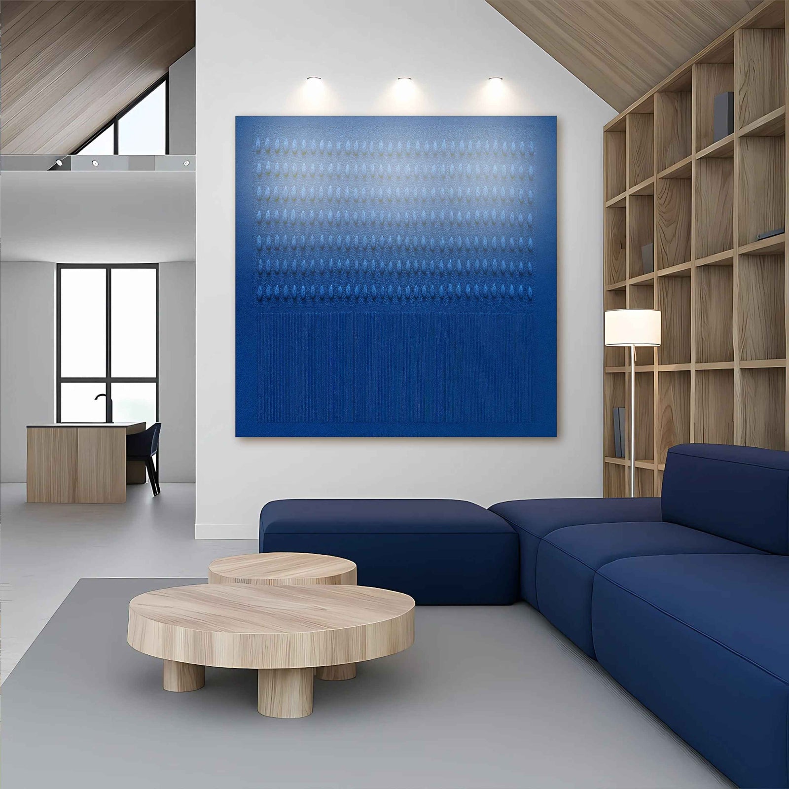 Minimalist Blue Gradient Abstract Wall Art