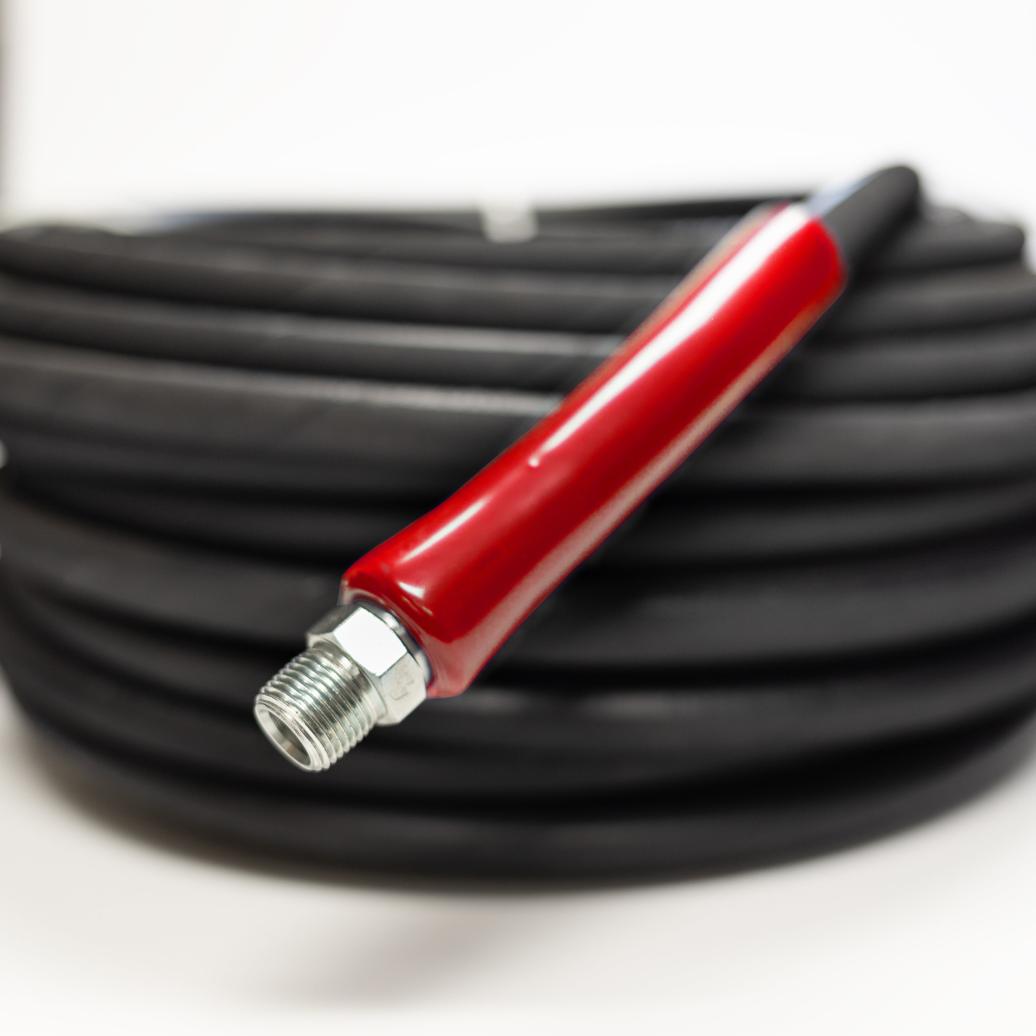 3/8" x 50' Black Cover | 6,000 PSI Pressure Washer Hose Assembly
