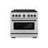 ZLINE 36"Paramount Dual Fuel Range DuraSnow® Matte Black SDRSZ-36-MB
