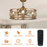 22" Kashmir Modern Glod Reversible Crystal Fandelier Ceiling Fan with Lighting and Remote Control
