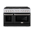ZLINE 48"Paramount Dual Fuel Range DuraSnow® Black Matte SDRS-BLM-48