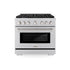 ZLINE 36"Paramount Dual Fuel Range Stainless Steel, Brass Burner, SDR-BR-36
