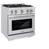 ZLINE 30" Select Dual Fuel Range Gas Cooktop Electric Convection Oven DuraSnow® Stainless Steel HDRS-30