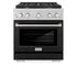 ZLINE 30"Gas Range, Convection Gas Oven, DuraSnow® Black Matte, SGRS-BLM-30