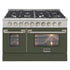 Kucht 48" Gas Range in Stainless Steel with Olive Green Oven Doors, KNG481-OG