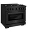 ZLINE 36" Select Gas Range Convection Gas Oven Black Stainless Steel HGRB-36