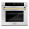 ZLINE 30" Autograph Edition Professional True Convection Single Wall Oven, Air Fry, Self Clean, Stainless Steel, Gold WASZ-30-G