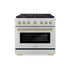 ZLINE 36"Paramount Dual Fuel Range Stainless Steel Champagne Bronze SDRZ-36-CB