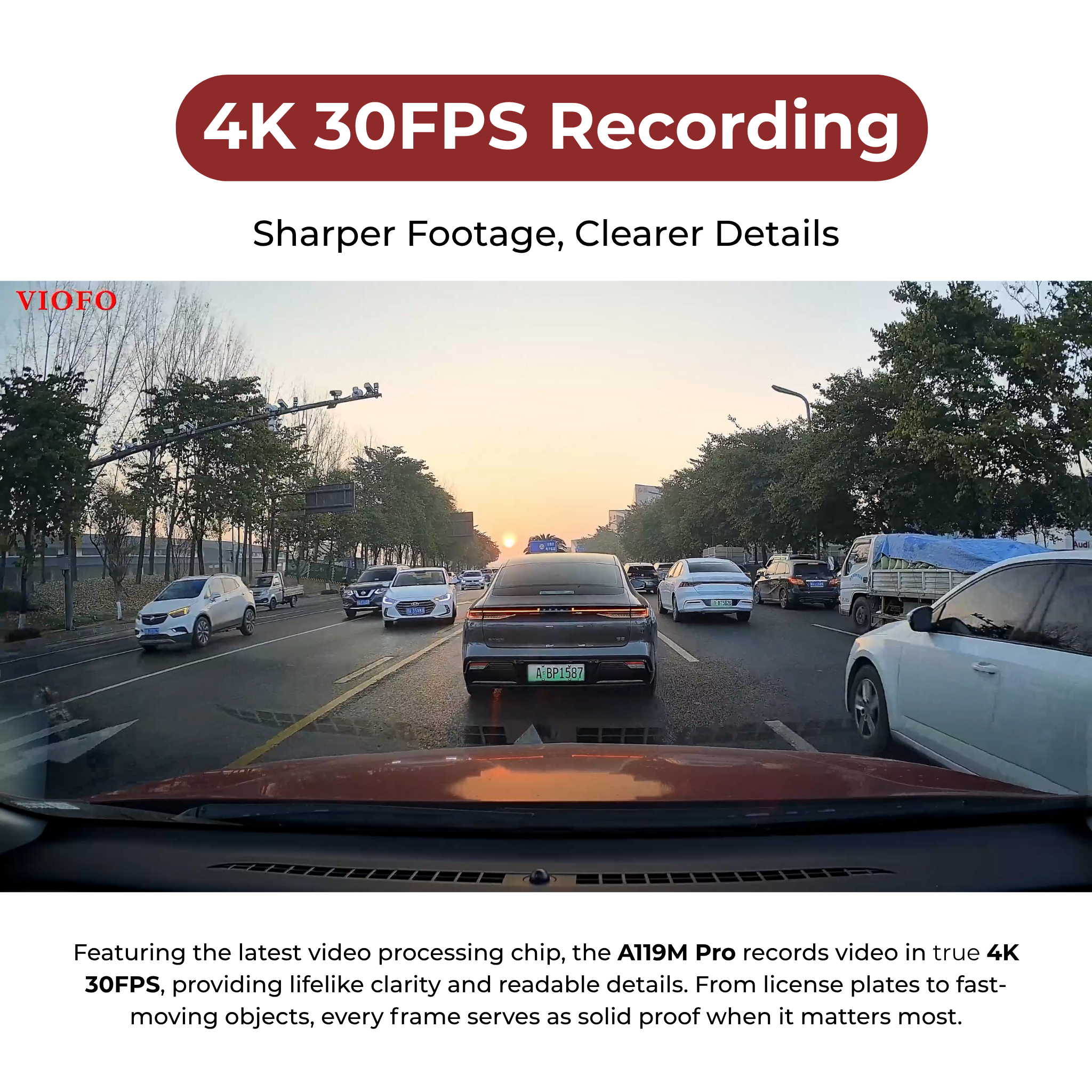 VIOFO A119M Pro 1CH 4K 30FPS HDR Dash Cam