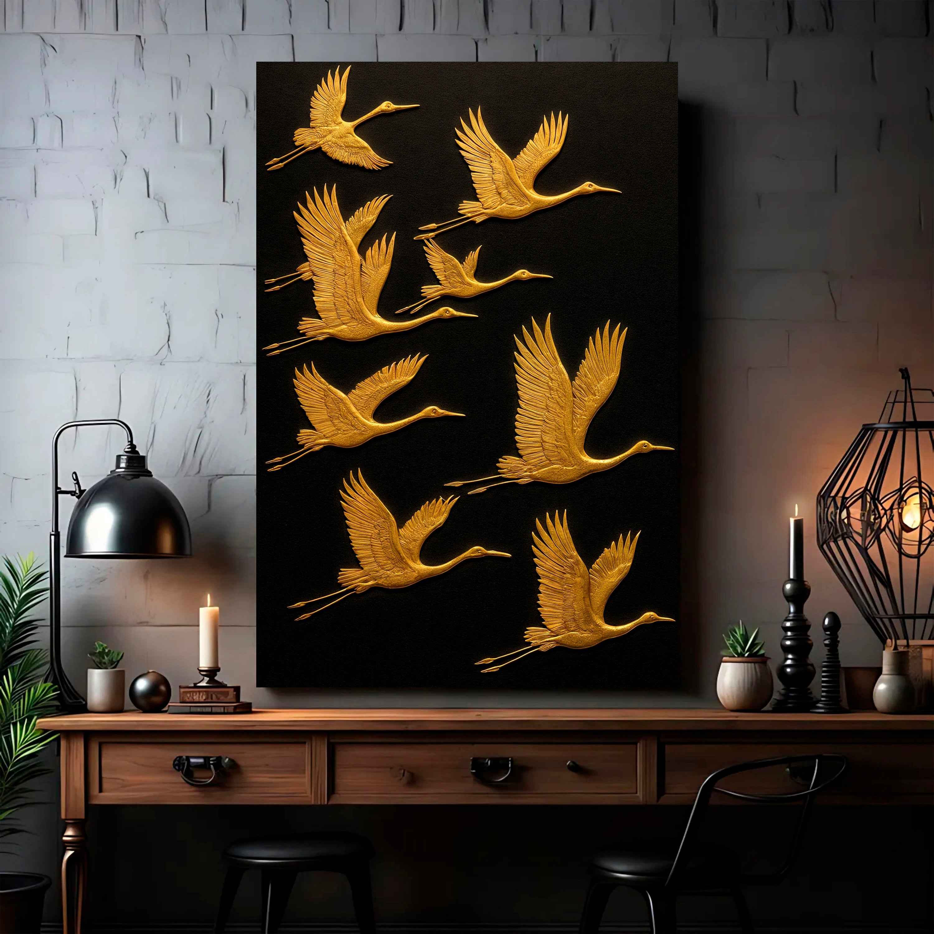 Abstract Sandhill Cranes Wall Art