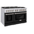 ZLINE 48" Select Gas Range Gas Convection Gas Oven Stainless Steel Black Matte Door HGR-BLM-48